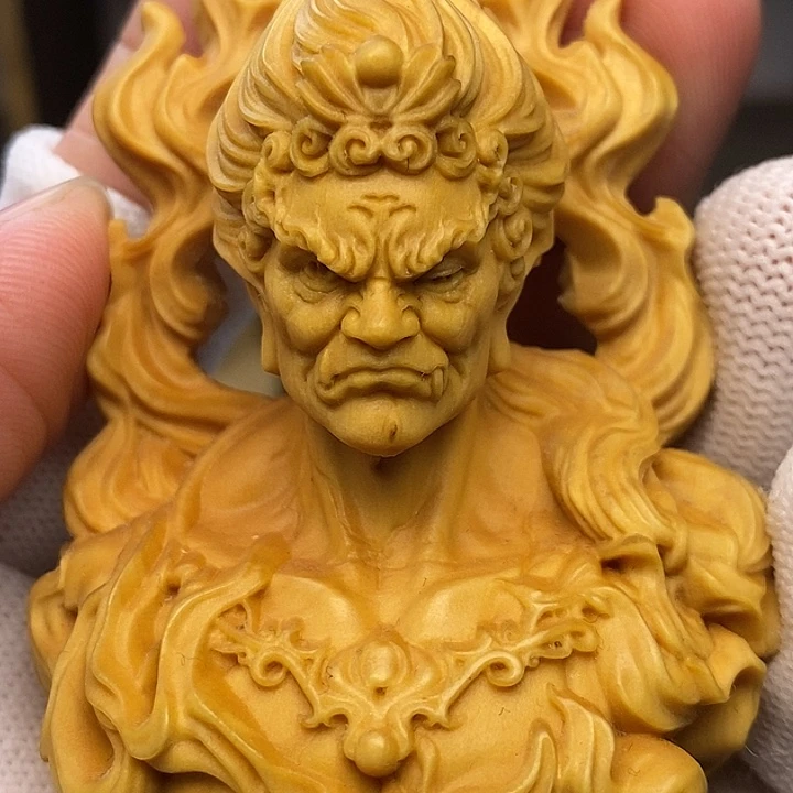 木黄杨木不动明王摆件