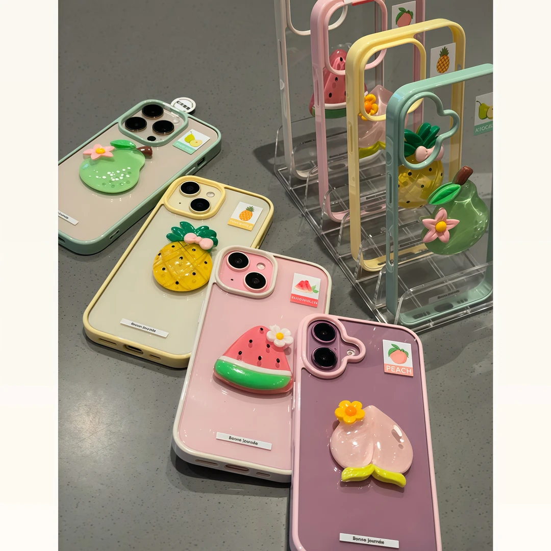 欧克里里立体夏日水果适用苹果16promax软边手机壳15/14/13/12/11