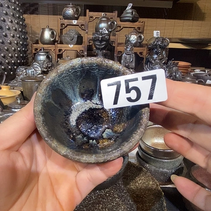 清*风高温柴烧陶泥主人杯