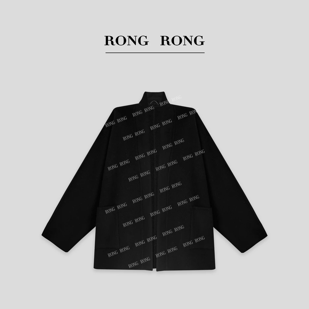 溶溶J【随性美感】RONG绵羊毛桑蚕丝骆驼绒牦牛绒双面呢大衣 24D581