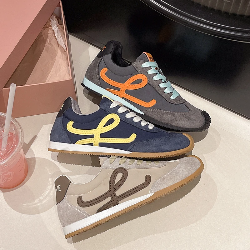 平底百搭时尚韩版拼色潮流德训鞋女秋季新款经典运动休闲鞋阿甘鞋