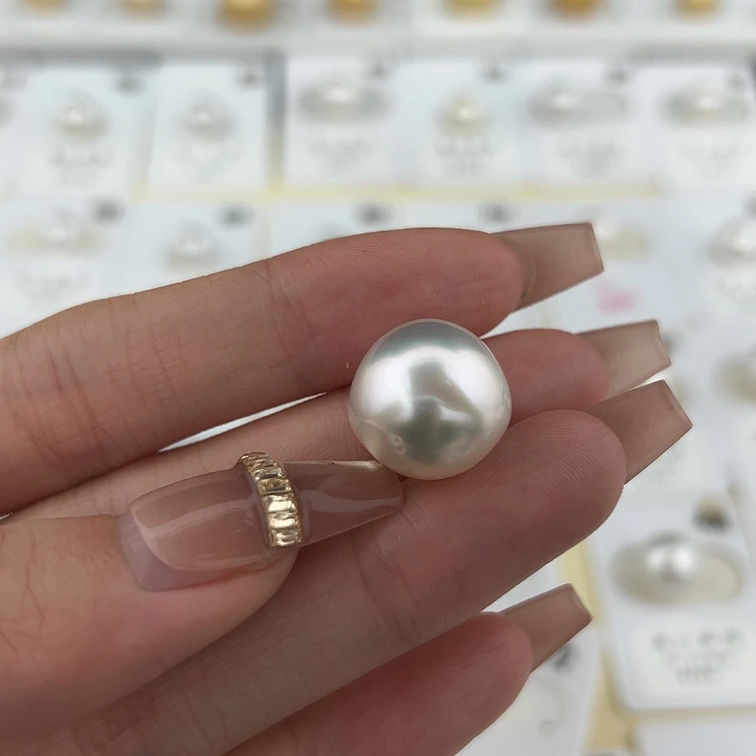 定制海水珍珠未镶嵌裸珠15-16 冷白光