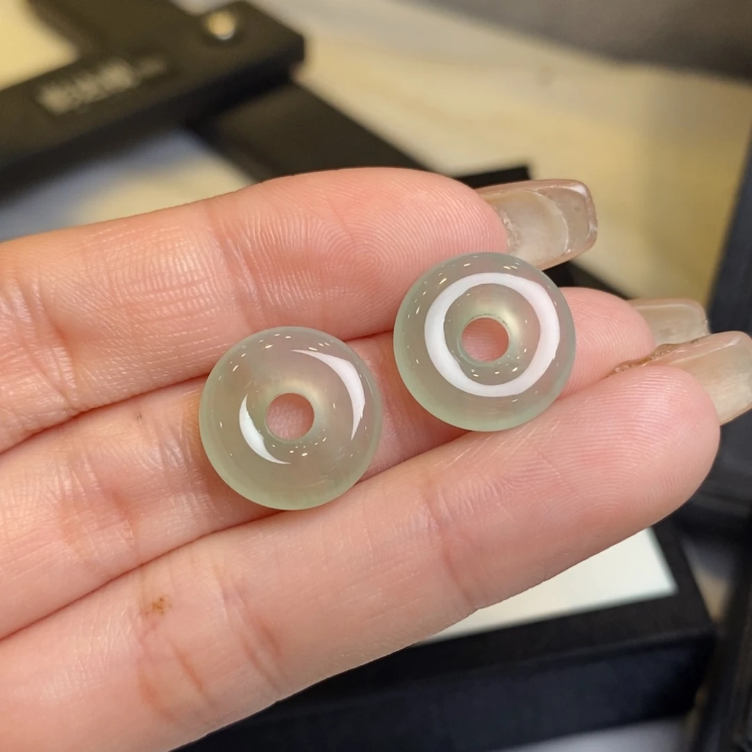 翡翠耳饰未镶嵌甜甜圈