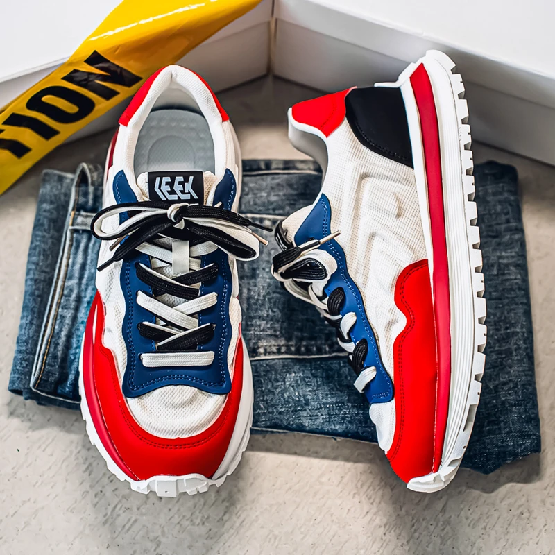 2025新款厚底透气春秋增高时尚休闲鞋秋季潮鞋网面低帮运动鞋韩版