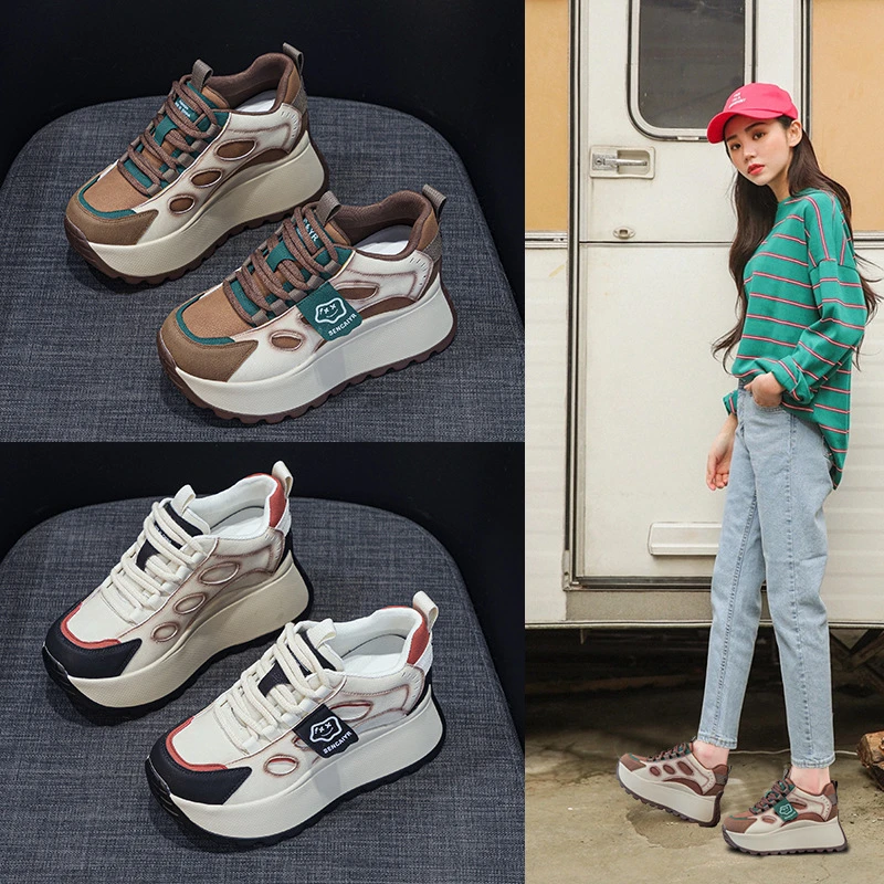 厚底增高老爹鞋女2025春季网红爆板休闲时尚百搭运动鞋小个子女鞋