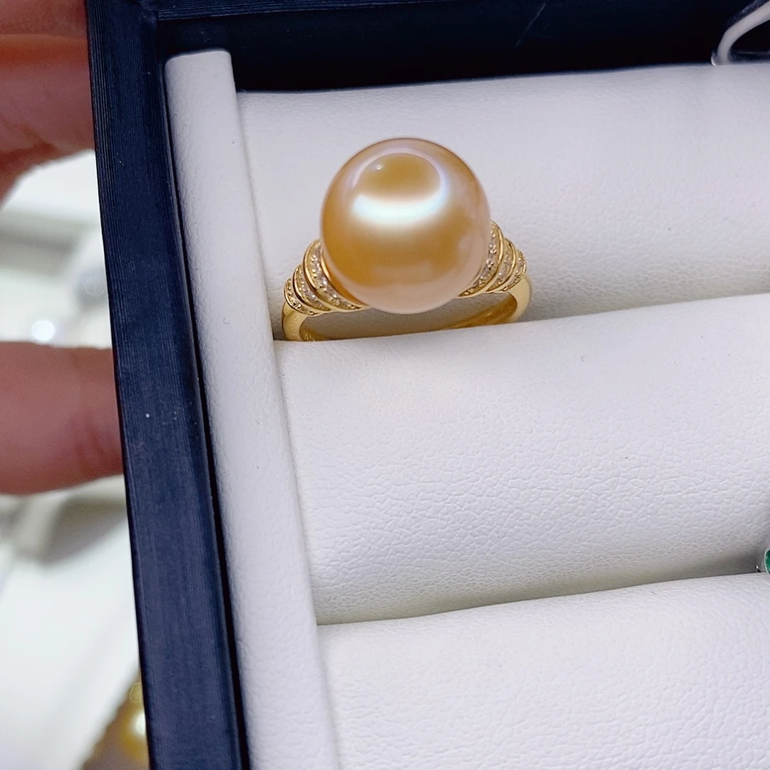 L***a银S925镶嵌淡水珍珠戒指