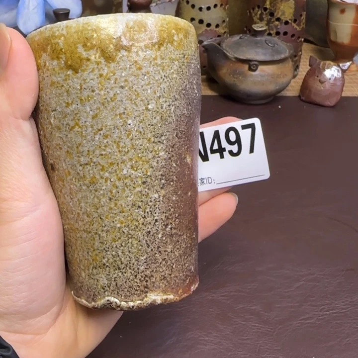 松岛弘手握汤吞备前烧作品