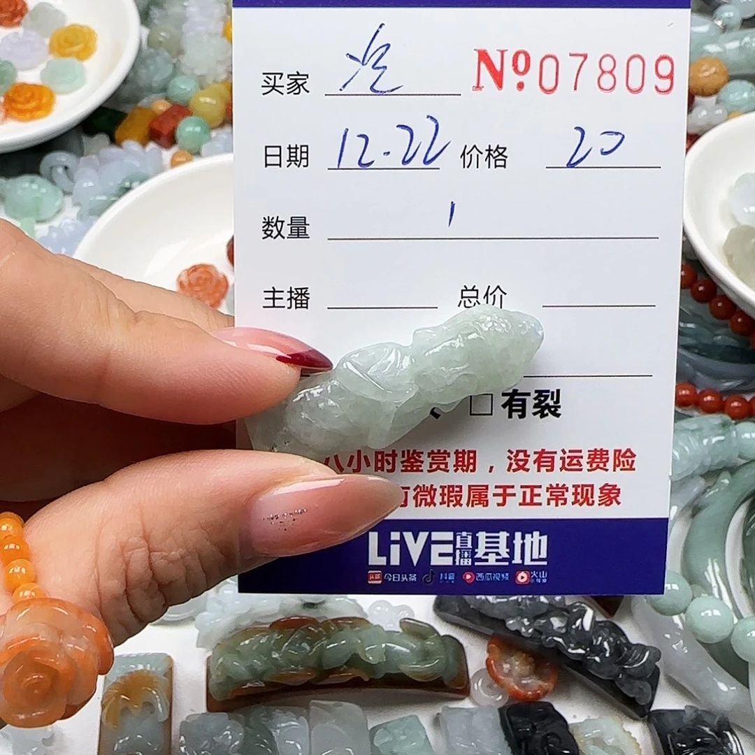 冷***系翡翠未镶嵌颈饰555