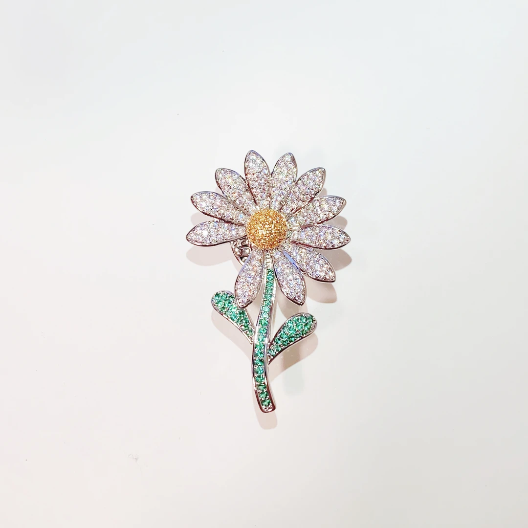 kasiya/卡思雅 铜合金胸针  精致春日雏菊胸针别针款