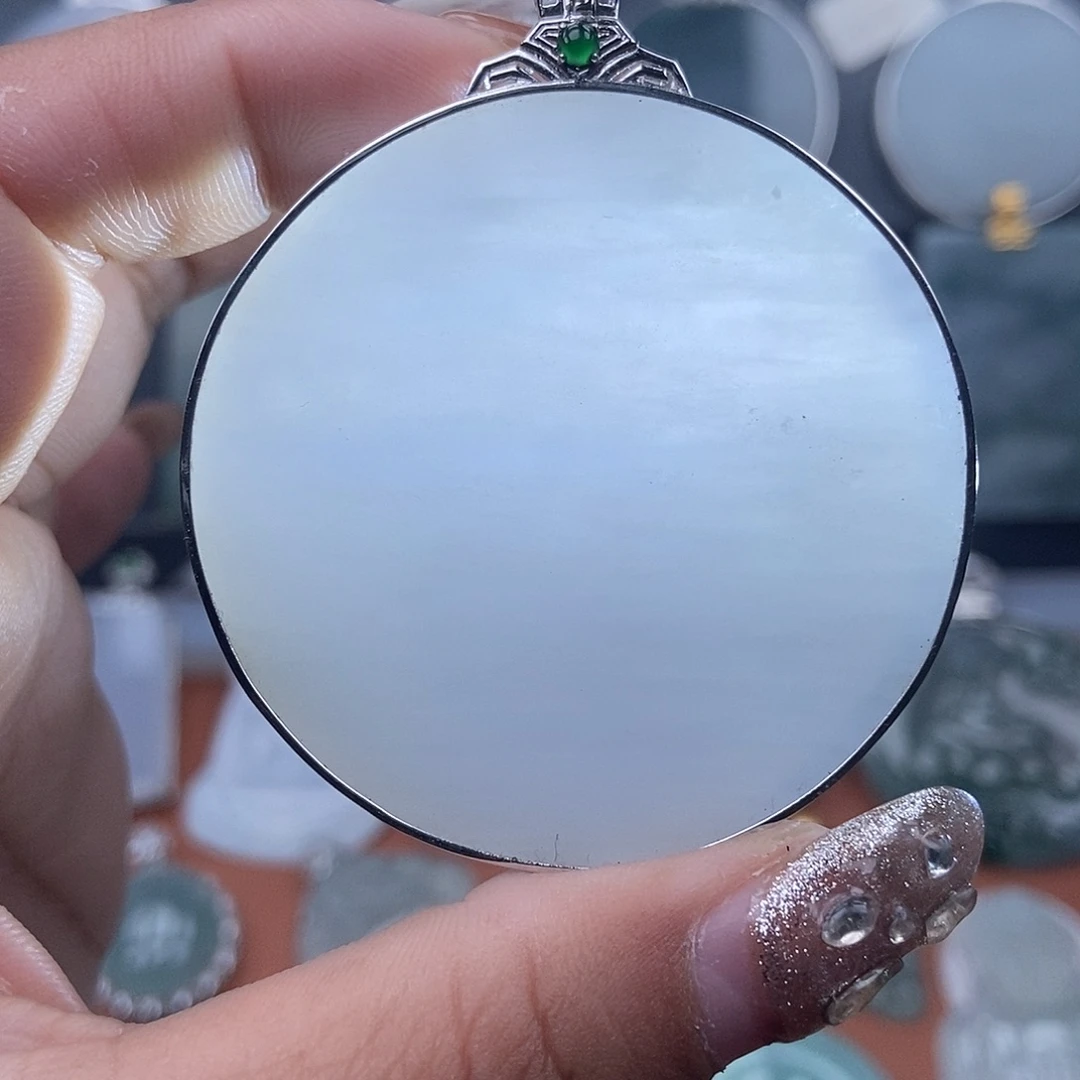 翡翠22K金镶嵌吊坠(不含链)