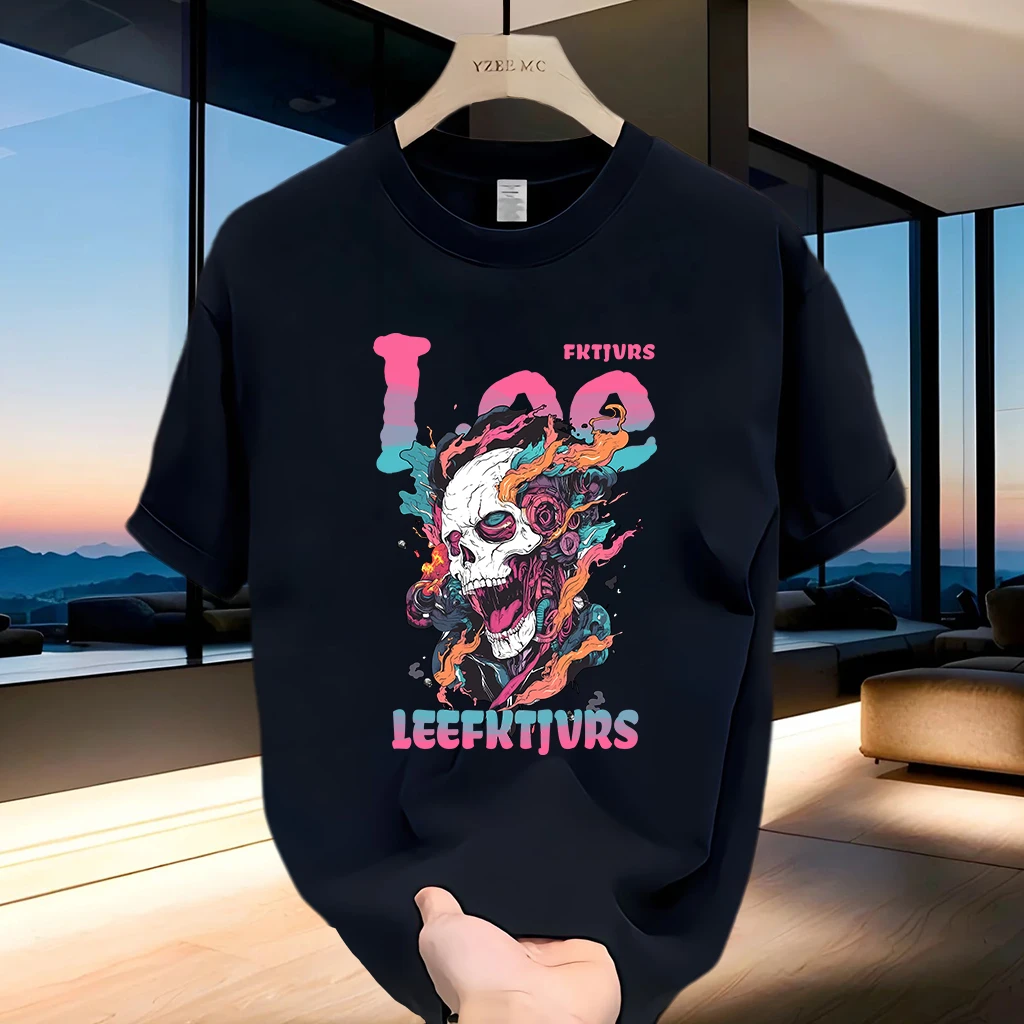 美式痞帅重磅纯棉短袖T恤青年男女款夏季ins潮牌男士圆领百搭上衣