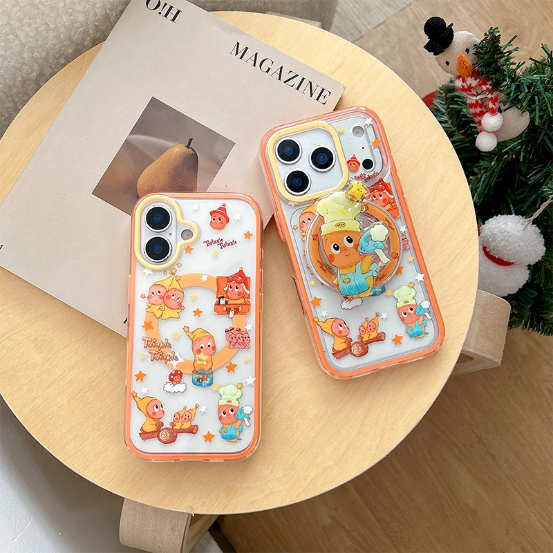 磁吸二合一星星人适用苹果17promax手机壳16promax透明15pro可爱