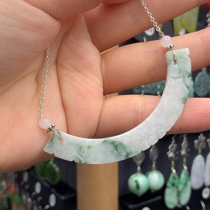 翡翠颈饰银S925镶嵌古**人55555