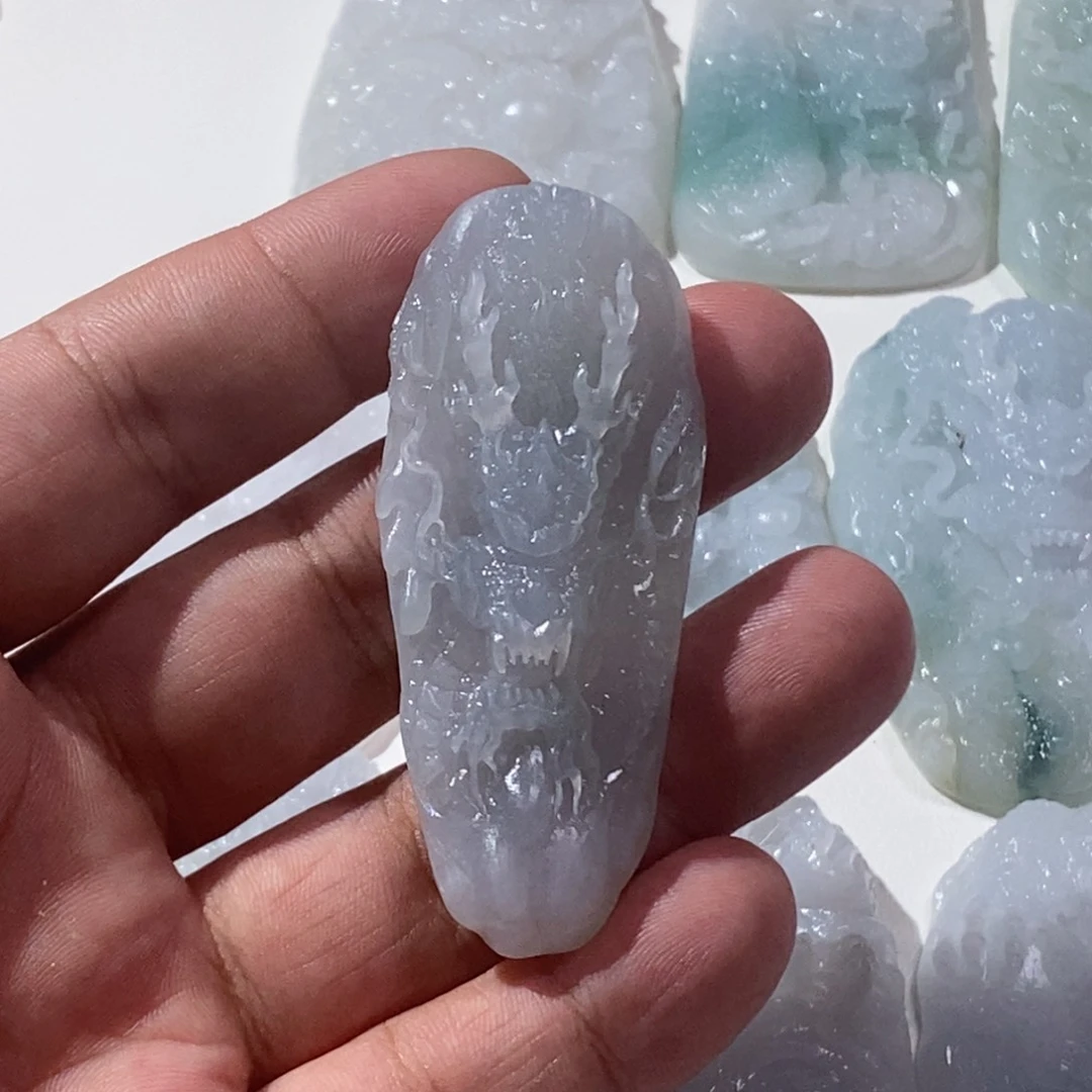 未镶嵌定制翡翠风*云缅甸天然翡翠A货龙牌