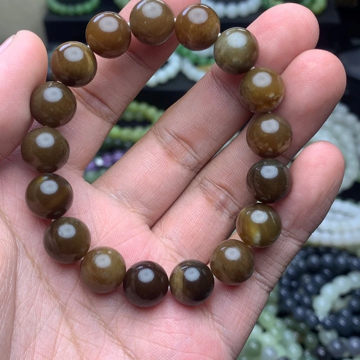 和田玉未镶嵌手串新疆且末老糖卡12