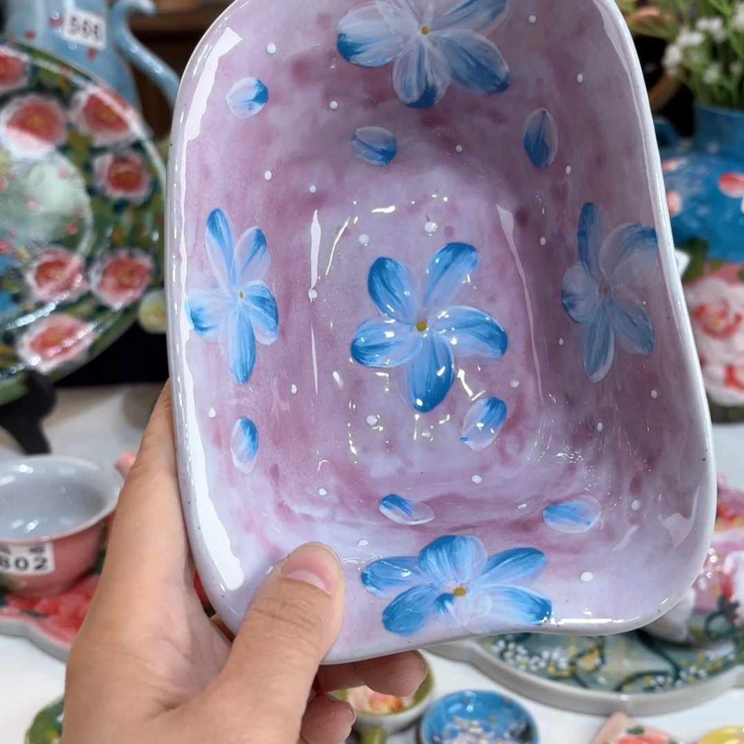 景德镇手绘高温釉下彩陶瓷茶具