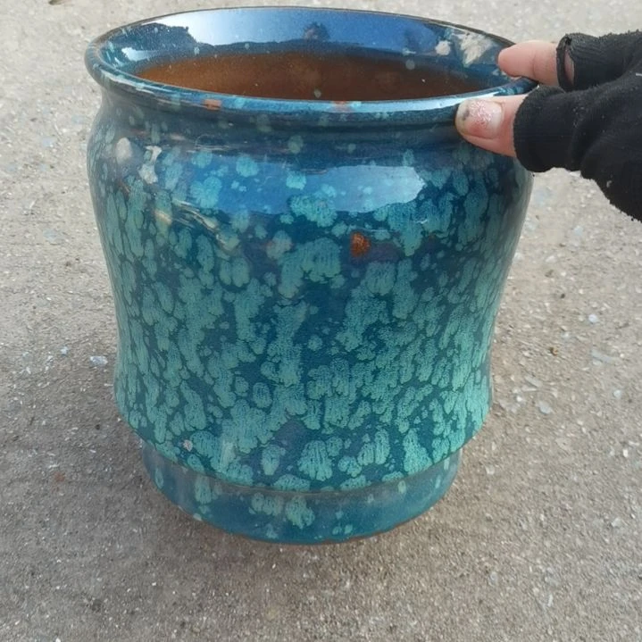 红陶瑕疵一个盆子