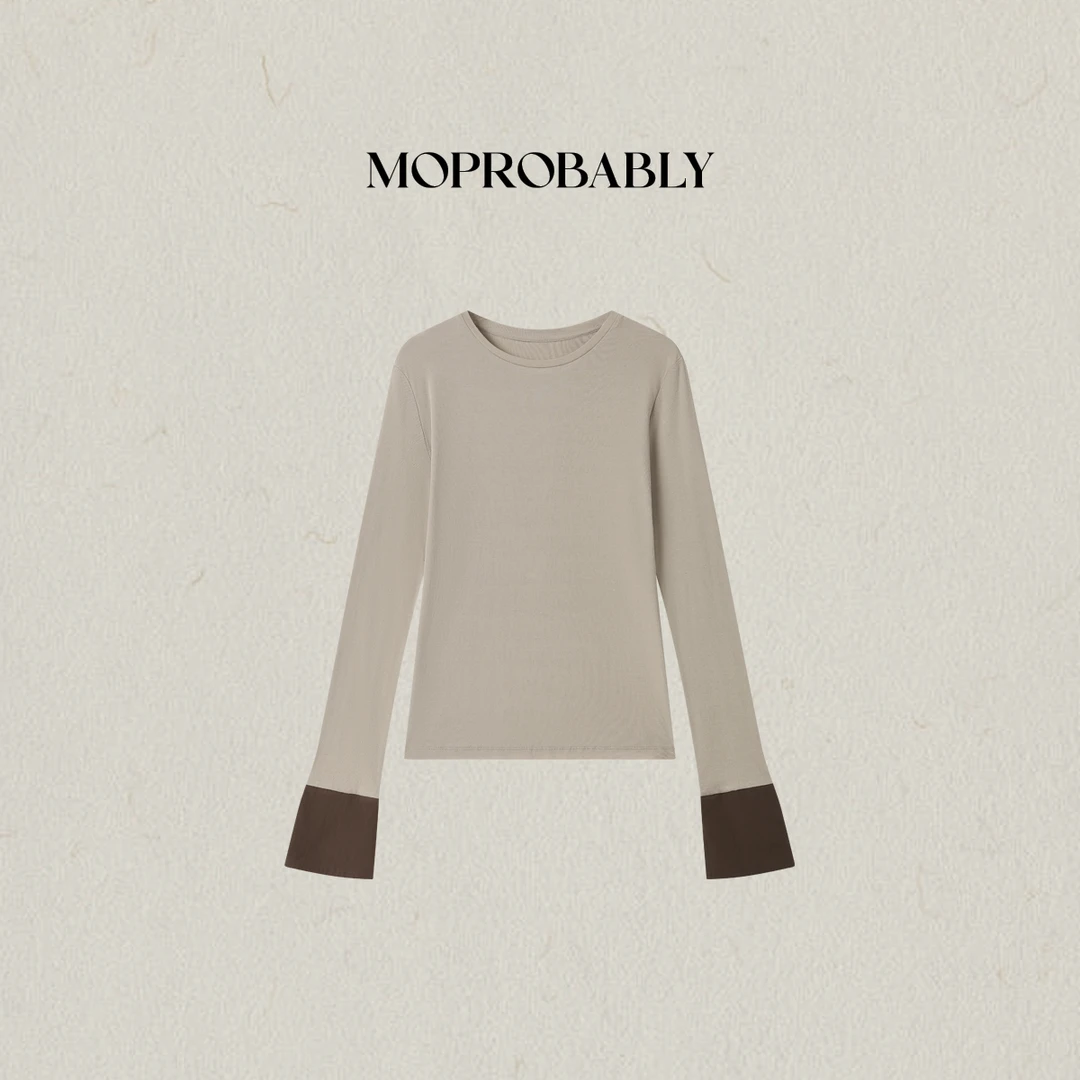 Moprobably李予诺「踪迹打底」"100高捻棉"时尚百搭针织T恤L5347105