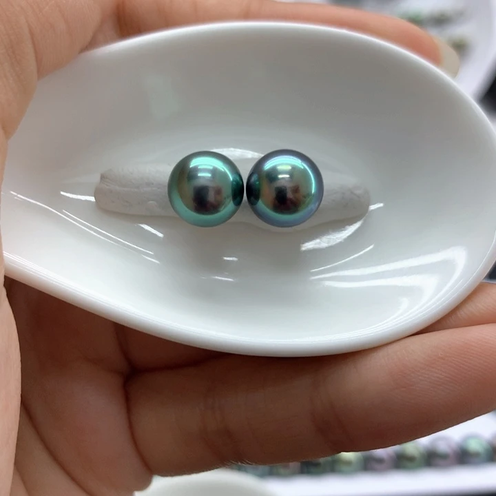 海水珍珠裸珠荧光蓝绿色系
