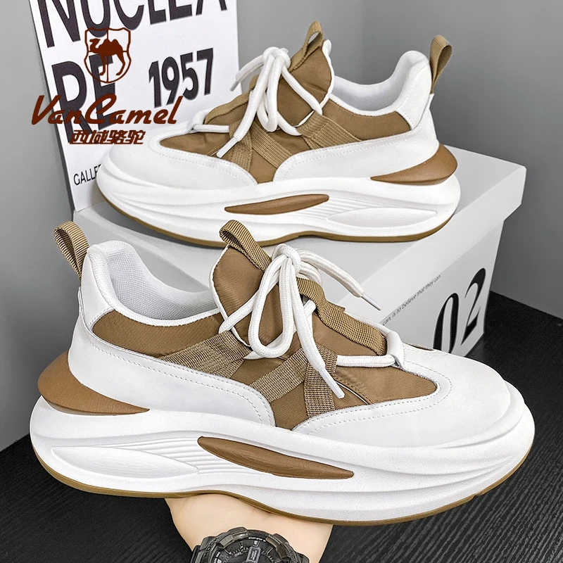 西域骆驼鞋冬季潮牌高级感百搭新款跑步运动厚底增高阿甘老爹潮鞋