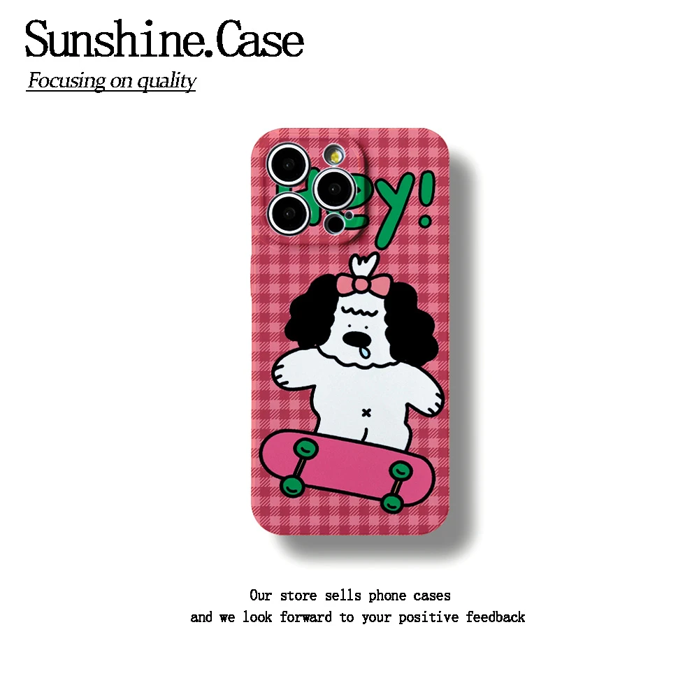 滑板小狗菲林软壳适用于苹果华为vivo小米oppo一加防摔手机壳