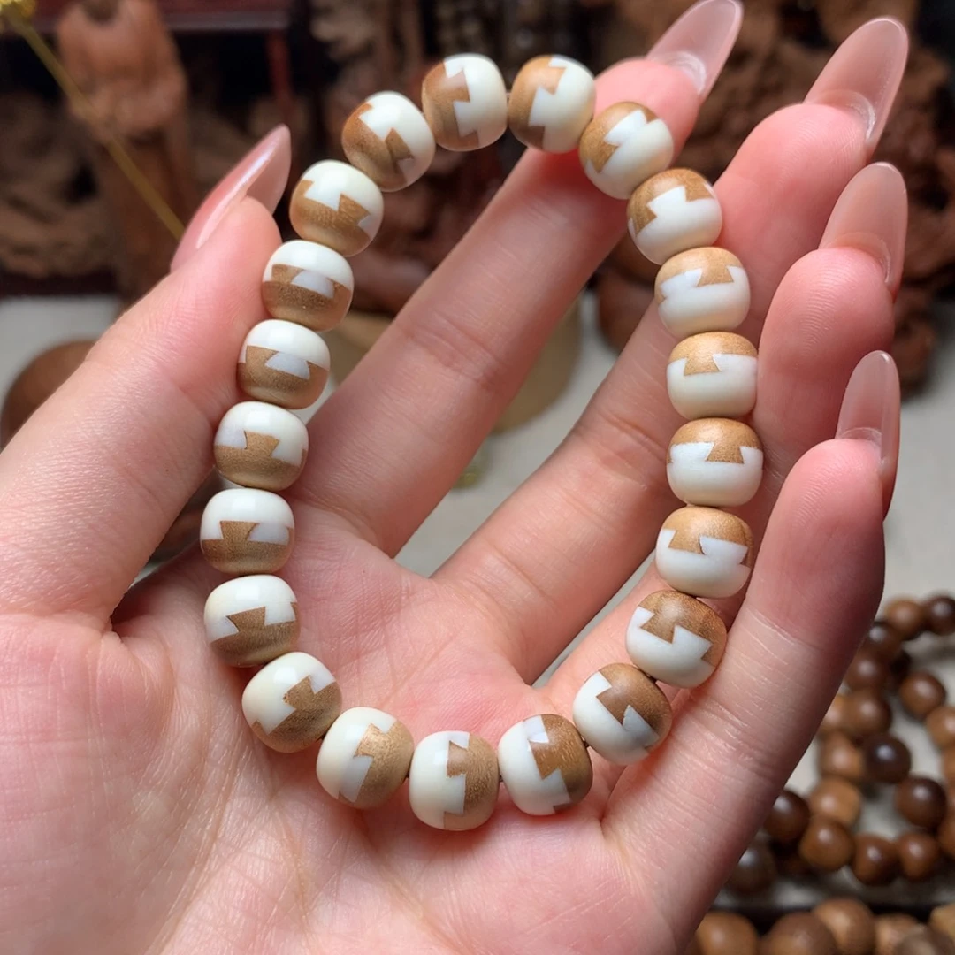 ༺***༻檀香木手串/手链老山檀香9×10榫卯珠