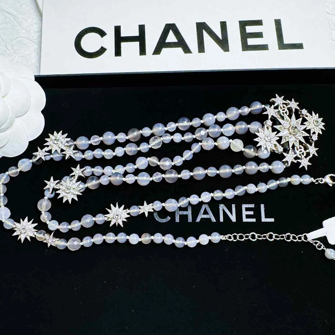 95新 Chanel/香奈儿 柚礼中古/香奈儿多芒星紫琉璃珠项链LZ406620
