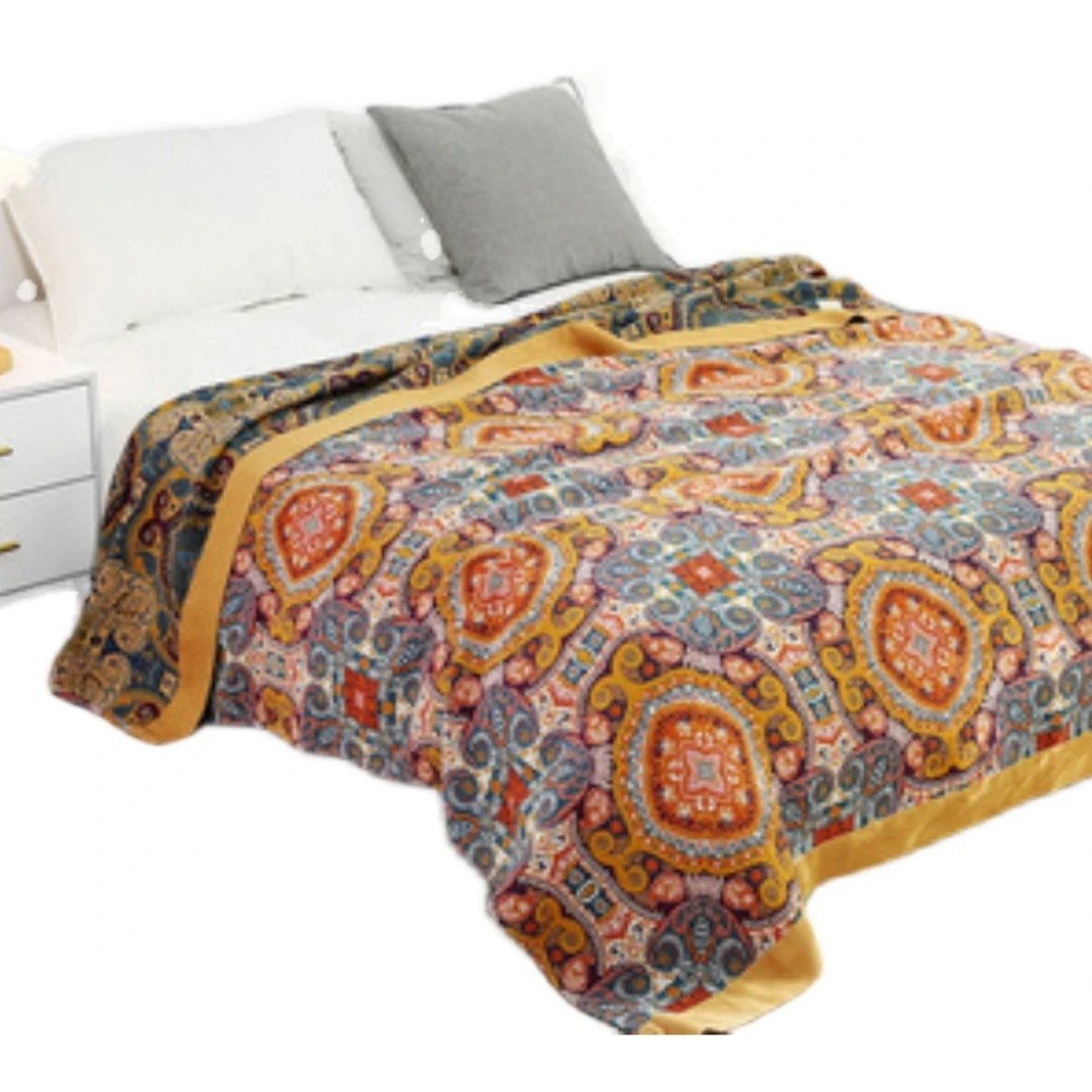 【吉花】100*180加大轻奢重工艺可机洗床盖