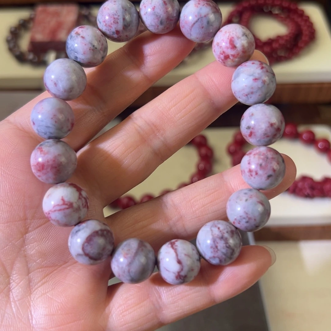 天然辰砂原石手串12