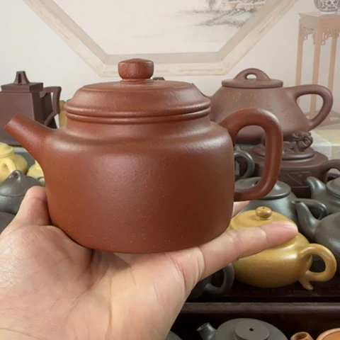 逍***！茶壶紫砂红降坡泥300cc