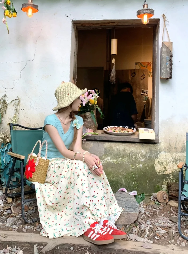 2025夏季新款韩系针织衫短袖女百搭半身裙气质两件套小清新穿搭