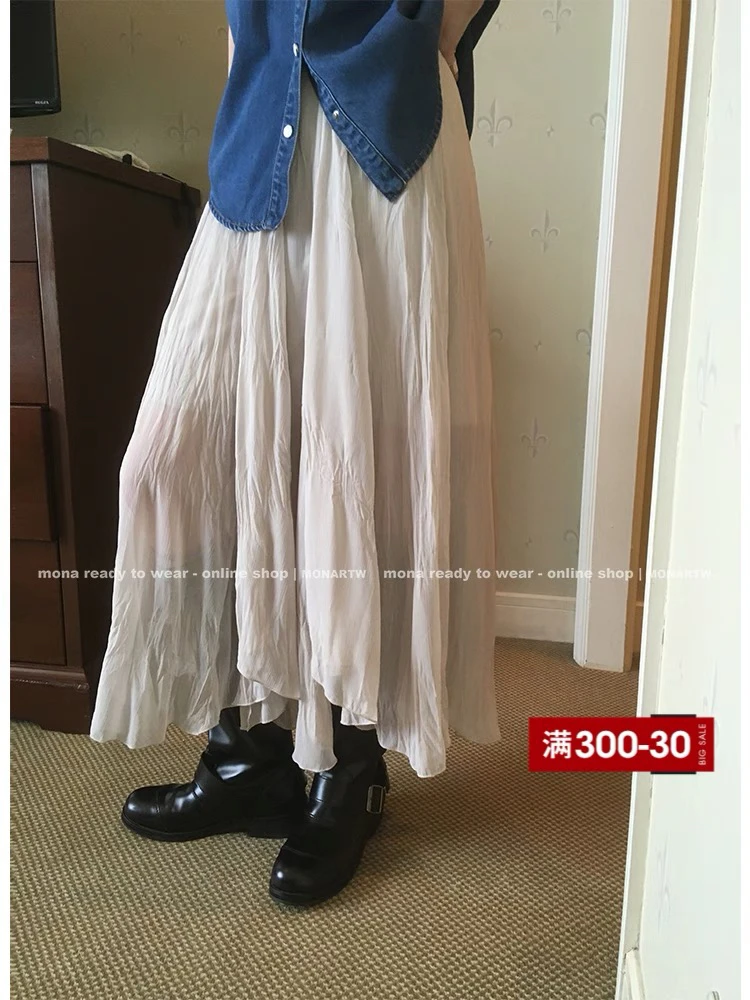 【5.19日 早10点上新 抢先加购】MONA 气质不规则 中腰半身裙长裙