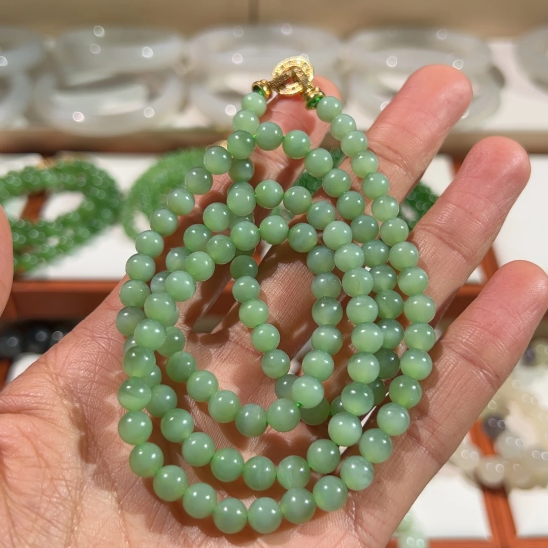 L***༯和田玉（碧玉）未镶嵌颈饰