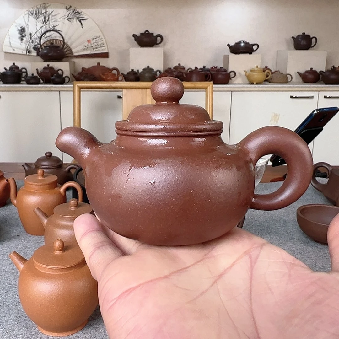 紫砂茶壶老清灰紫泥道洪莲子