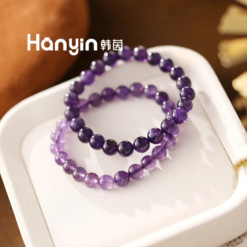 自然8mm紫水晶素款百搭个性弹力水晶手串