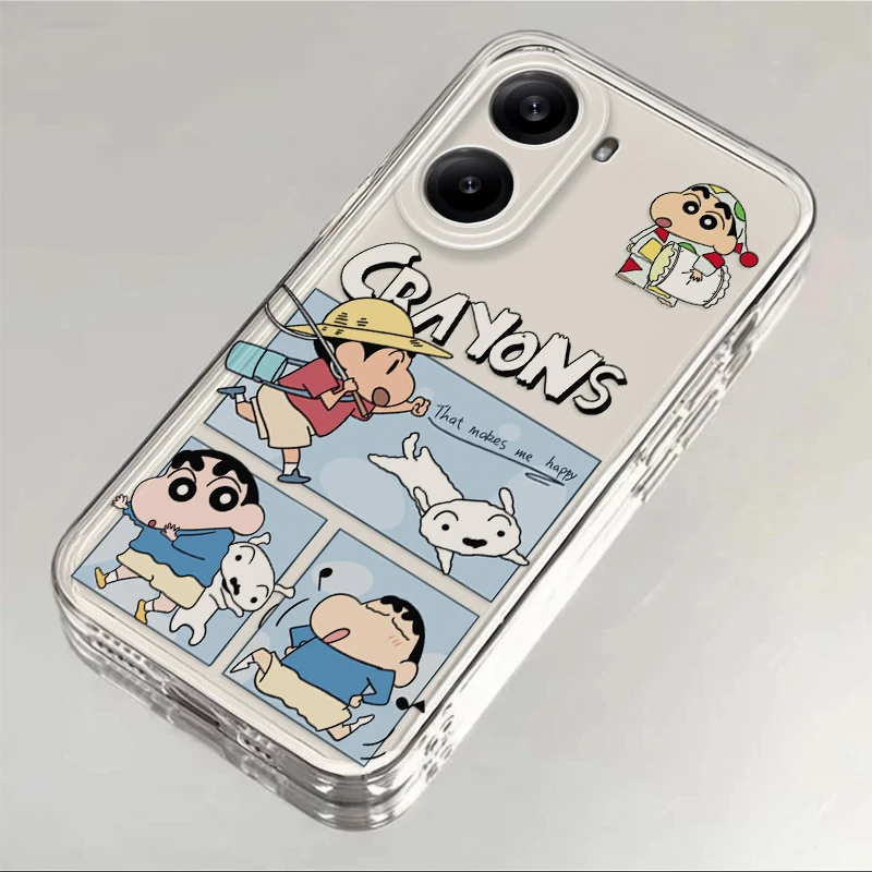 小米红米Turbo4适用手机壳蜡笔小新秋游卡通透明全包软硅胶防摔