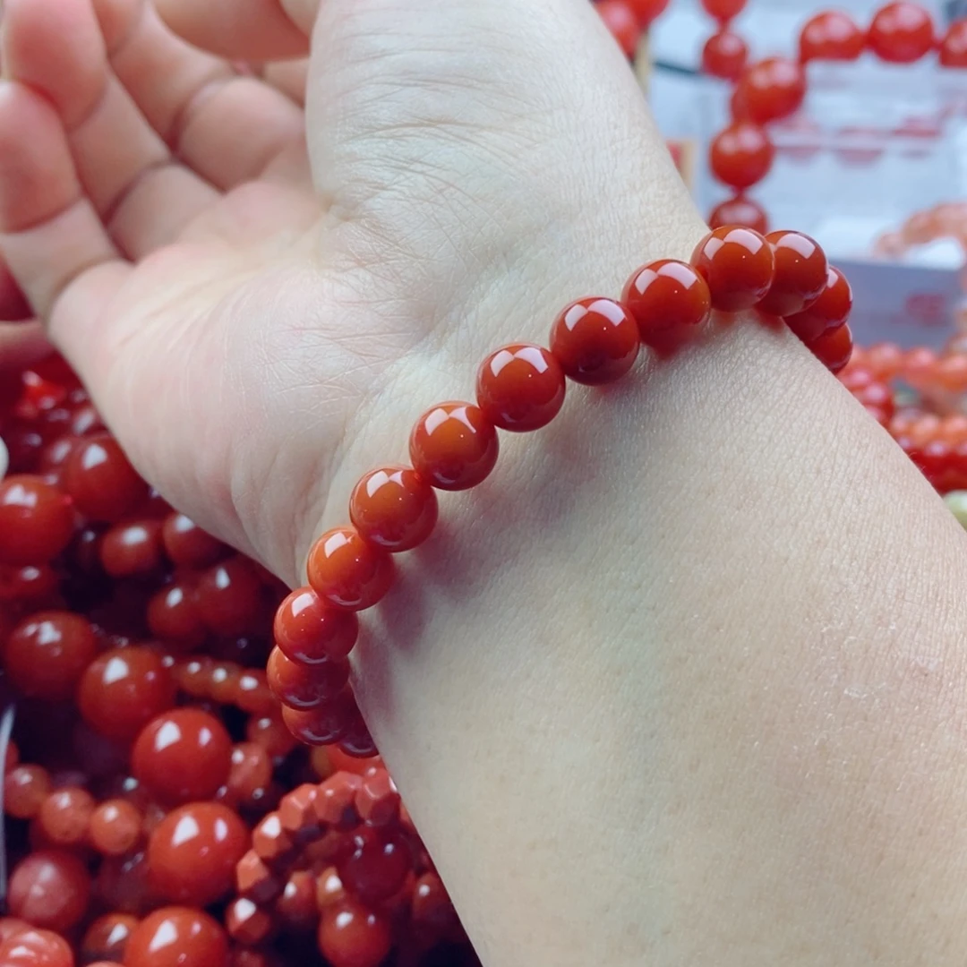 南红玛瑙未镶嵌手链卡8.0