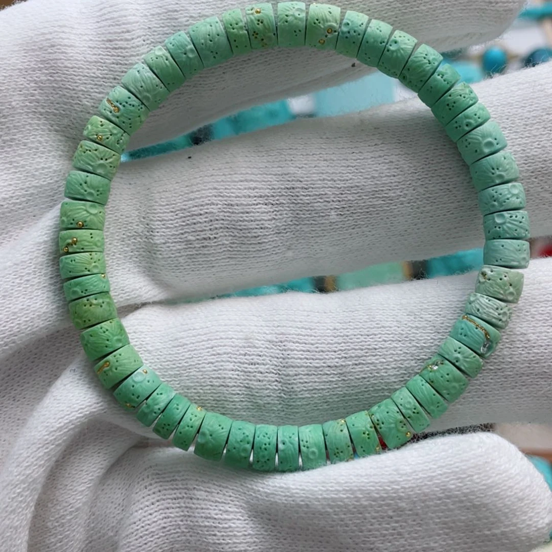 绿松石珠宝奇石18K金镶嵌