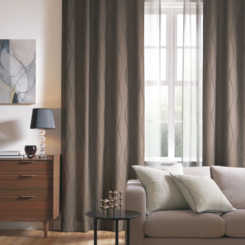 驻建进口卧室全遮光窗帘2024年新款现代高端布帘客厅落地窗帘定制