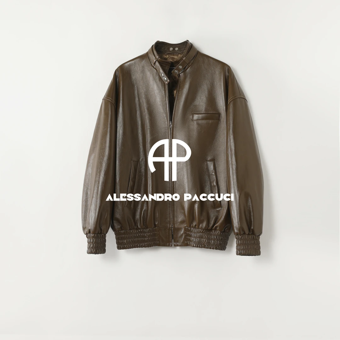 AP洛哥53101PY【限量/黑标】土耳其进口羊皮立领两色时尚百搭皮衣