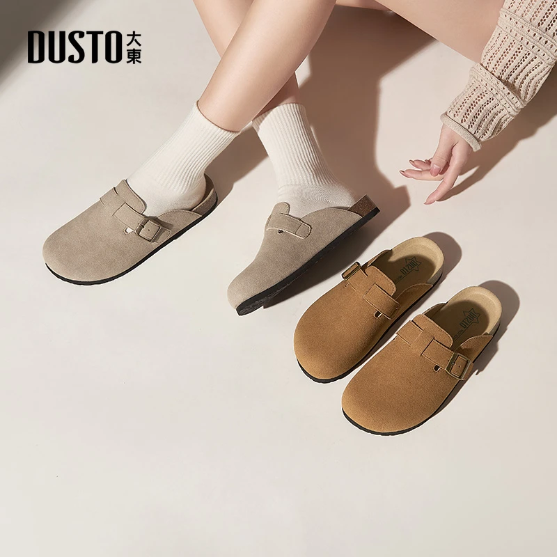 大东包头半拖鞋2025秋季新款复古百搭休闲小众外穿勃肯鞋女款0146