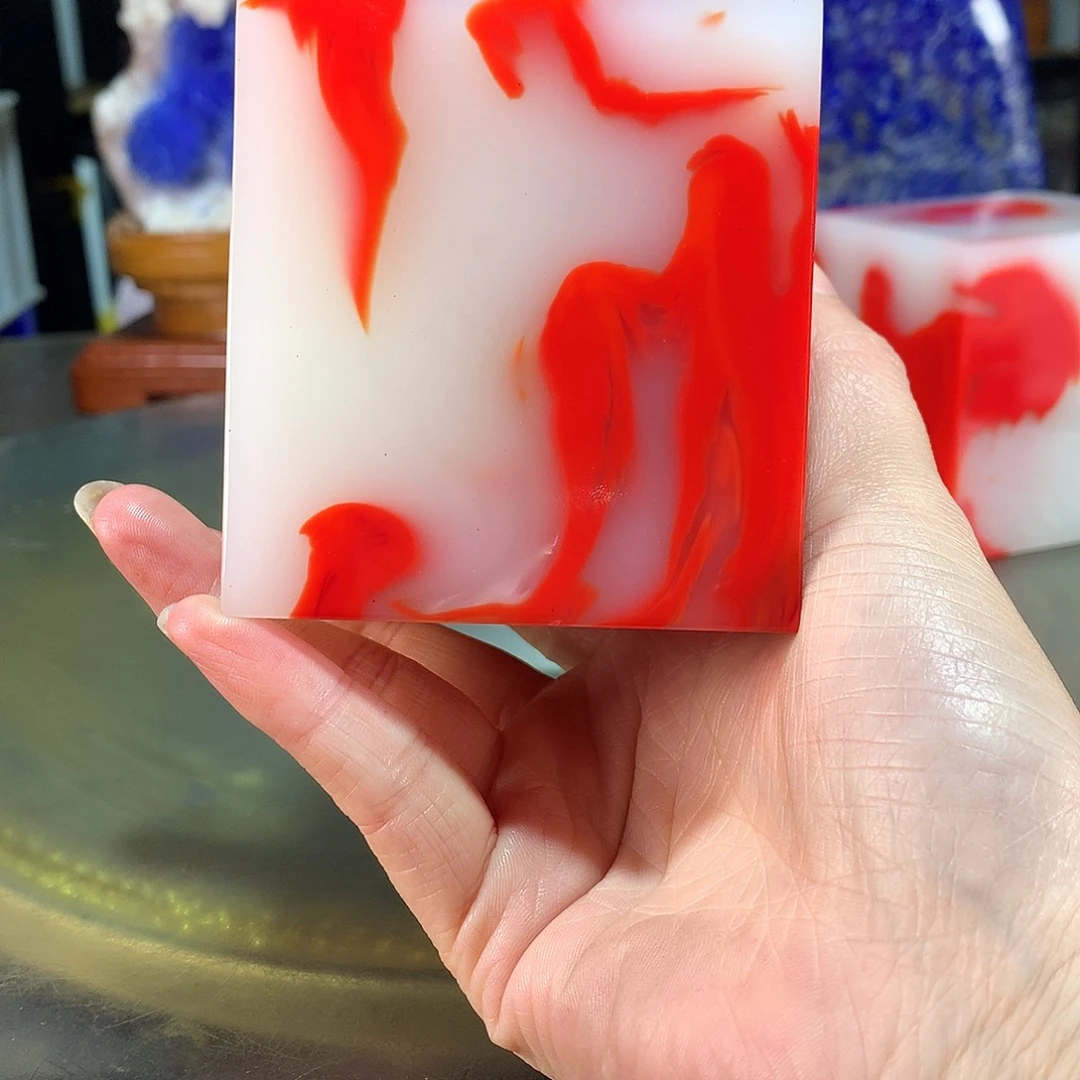 小***>石材巴西红宝摆件