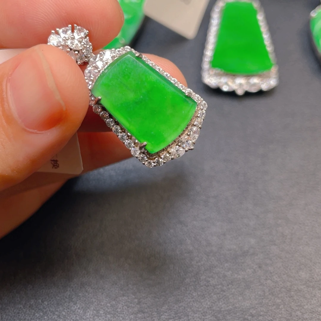 翡翠银S925镶嵌吊坠(不含链)