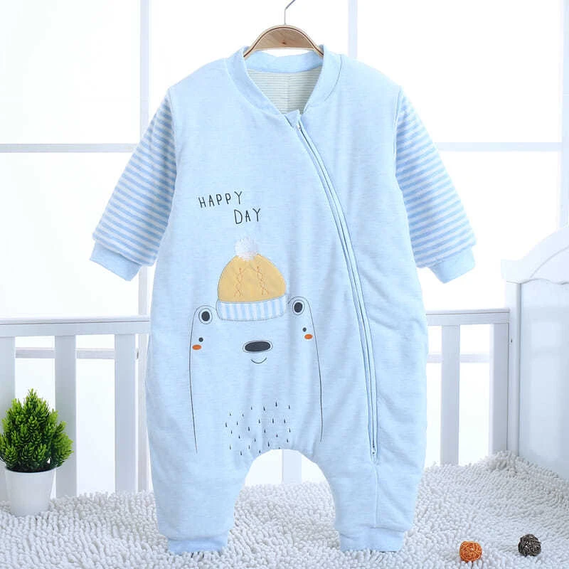 宝宝睡袋防踢被纯棉加厚分腿婴儿连体睡觉护肚子防着凉儿童秋冬季