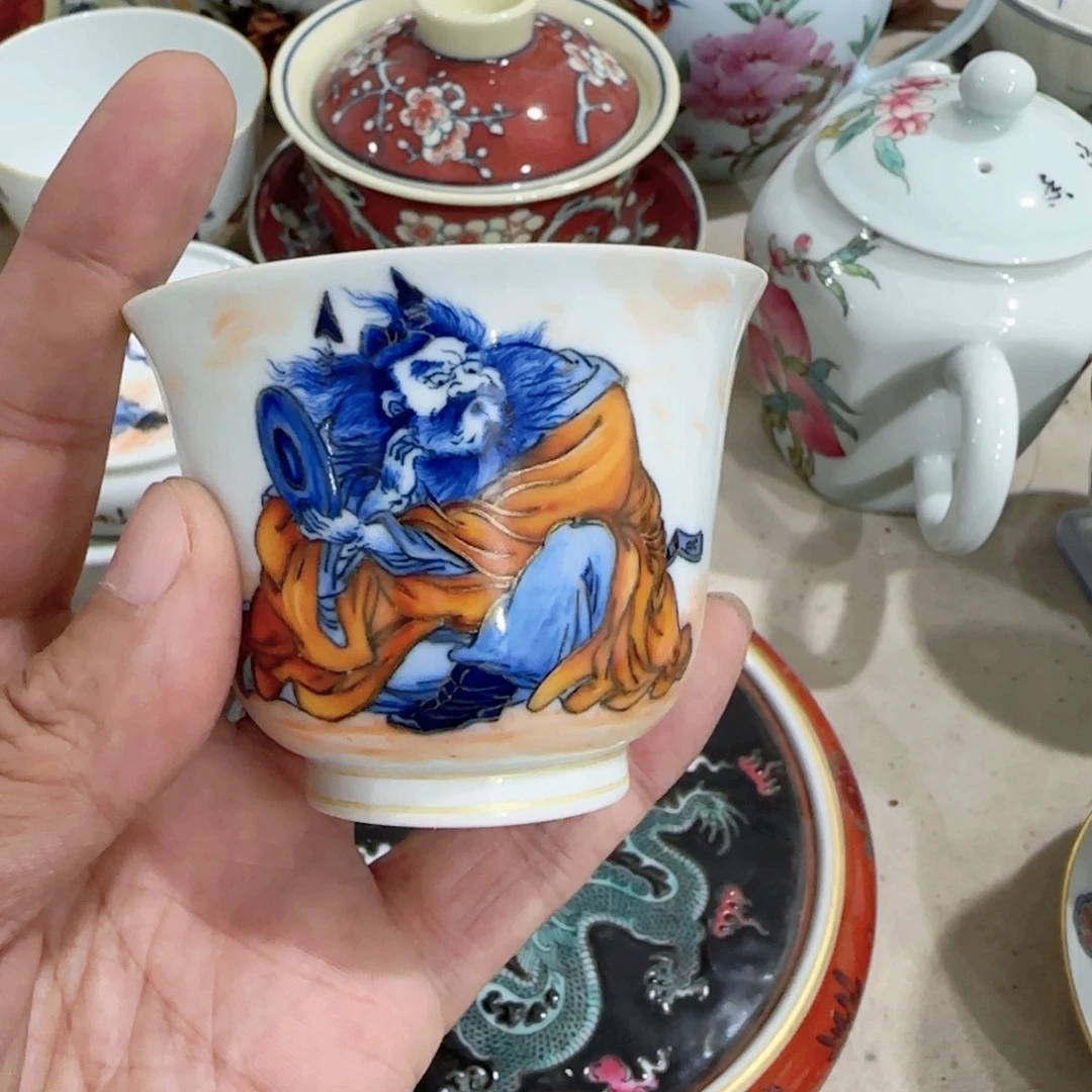 手绘瓷器，全部处理