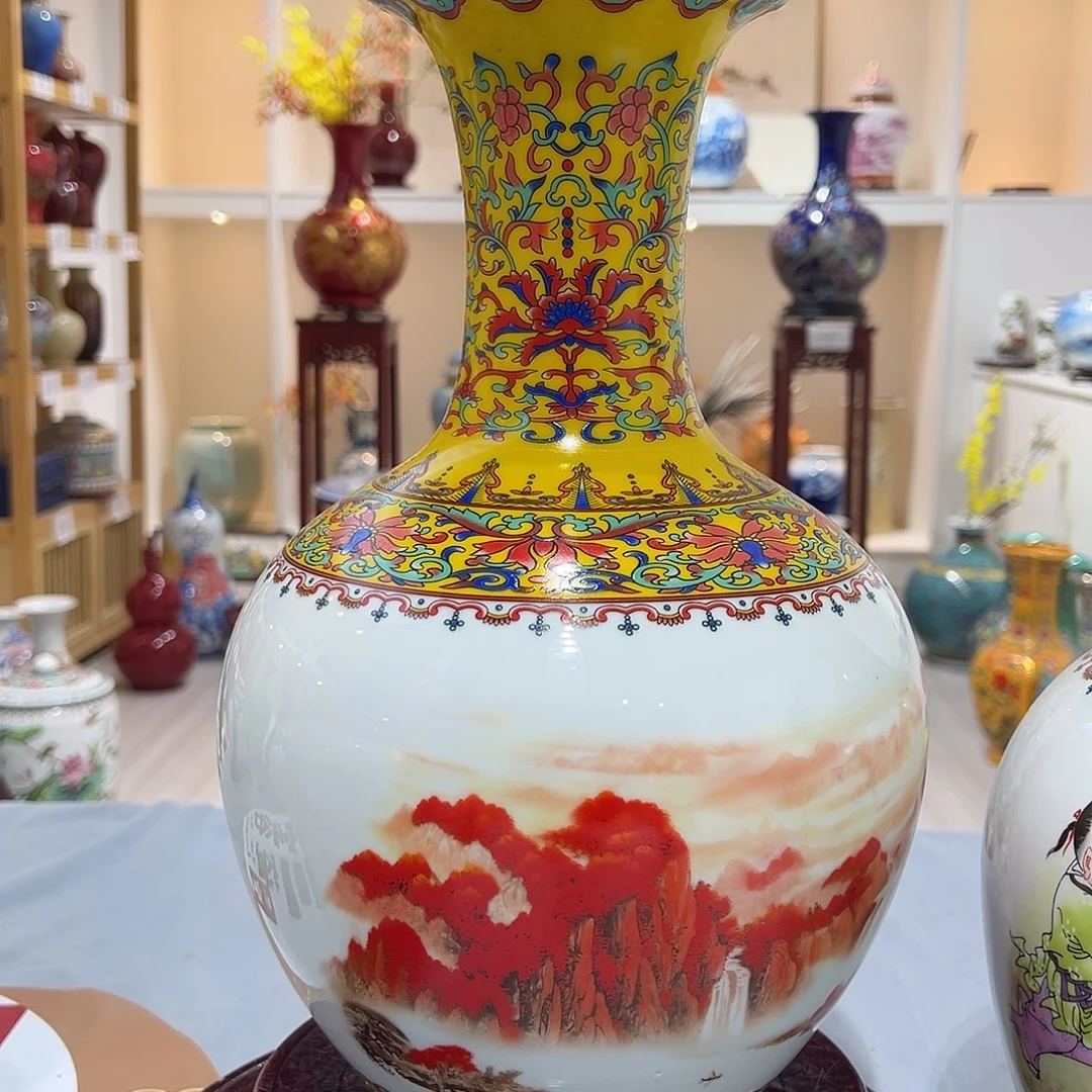 c***光陶摆件两个35cm鸿运当头赏瓶