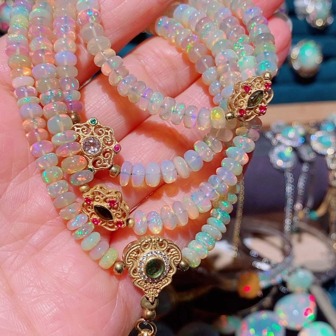 欧泊银S925镶嵌项链