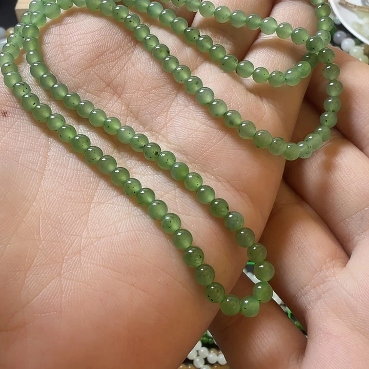 和田玉未镶嵌手链乌兰海碧玉冰底