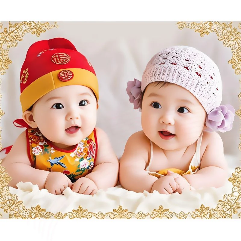 宝宝海报照片画报龙凤可爱婴儿画像孕妇备孕胎教图片墙贴女宝贴画