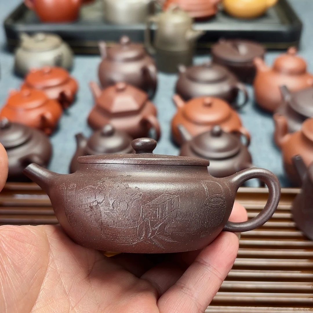 紫砂茶壶全手工扁承